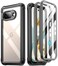 Poetic Guardian Case for Google Pixel 9A 5G 2025 Builtin Screen Protector Work with Fingerprint ID 2 Front Frame Wireless Charge Full Body Shockproof Rugged Clear Cover Case BlackClear