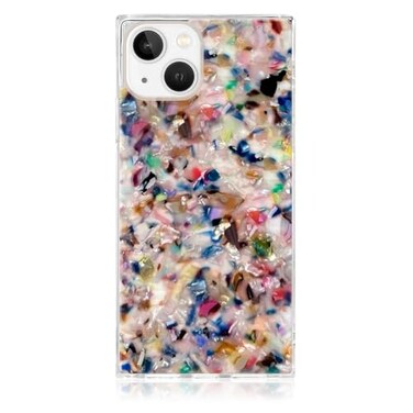 Flaunt Official Square Protective Case Compatible with iPhone 15 Wireless Charging Stylish Drop Tested Shockproof Phone Case Rainbow Confetti Tortoise Shell