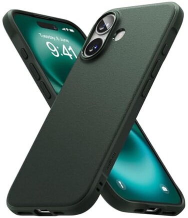 Ringke Onyx for iPhone 16 Plus Case Feels Good in The Hand Oil Dirt Resistant Individual Lens Covers for Cameras NonSlip Enhanced Grip Lightweight Cover Dark Green