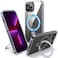 Flyzoo Magnetic Case for iPhone 13 Pro Builtin Invisible Stand Compatible with MagSafe Military Grade Drop Protection AntiYellowing Hard Back Silicone Edge Cover 61 Clear