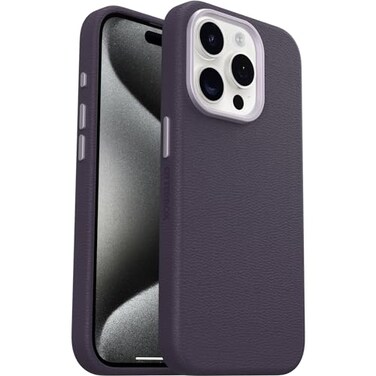 OtterBox Symmetry Series Cactus Leather MagSafe Case for iPhone 15 Pro Shockproof Drop Proof Protective Thin Case 3X Tested to Military Standard Purple