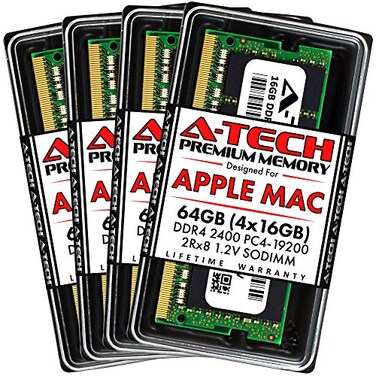 A-Tech Components ATech Components 64GB 4x16GB RAM for Apple iMac 2017 27 inch Retina 5K DDR4 2400MHz SODIMM PC419200 2Rx8 12V 260Pin SODIMM Memory Upgrade Kit