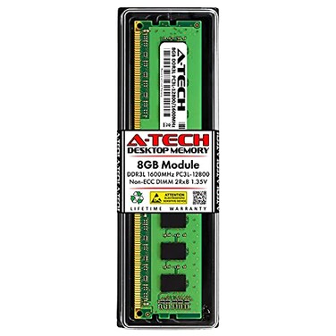 A-Tech ATech 8GB RAM Replacement for CT102464BD160B DDR3DDR3L 1600MHz PC3L12800 PC312800 CL11 UDIMM 2Rx8 135V NonECC DIMM 240Pin Desktop Memory Module