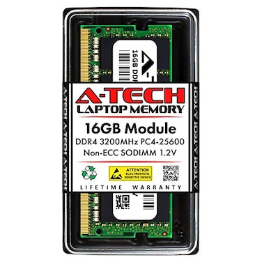 A-Tech ATech 16GB RAM Replacement for CT16G4SFRA32A DDR4 3200MHz PC425600 PC43200AA CL22 SODIMM 12V NonECC SODIMM 260Pin Laptop Notebook Memory Module