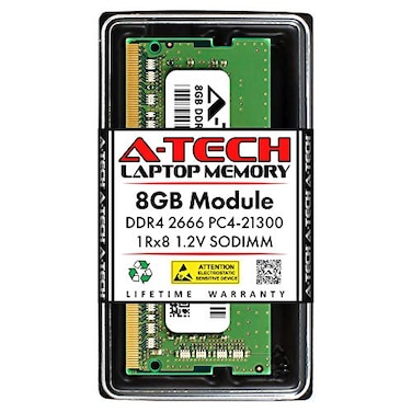 A-Tech ATech 8GB RAM Replacement for CT8G4SFS8266 DDR4 2666MHz PC421300 PC42666V CL19 SODIMM 1Rx8 12V NonECC SODIMM 260Pin Laptop Notebook Memory Module