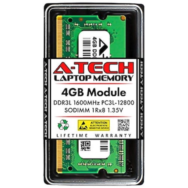 A-Tech ATech 4GB RAM Replacement for Synology RAM1600DDR34G DDR3DDR3L 1600MHz PC3L12800 SODIMM 1Rx8 135V 204Pin NonECC SODIMM Memory Upgrade for NAS DiskStation RackStation