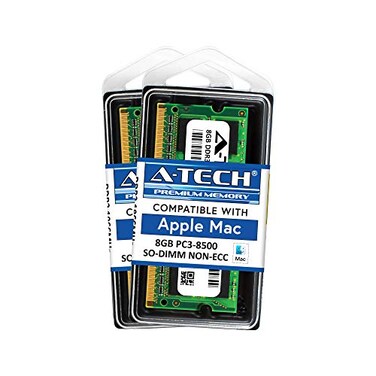A-Tech ATech 16GB Kit 2x8GB RAM for Apple Mac mini Mid 2010 DDR3 1066MHz 1067MHz SODIMM PC38500 204Pin Max Memory Upgrade