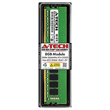 A-Tech ATech 8GB RAM Replacement for Samsung M378A1K43DB2CTD DDR4 2666MHz PC421300 1Rx8 12V UDIMM NonECC 288Pin DIMM Memory Module