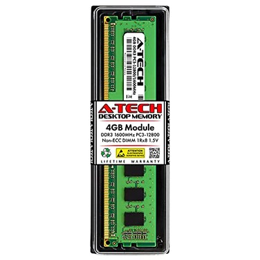 A-Tech ATech 4GB RAM Replacement for Samsung M378B5173DB0CK0 DDR3 1600MHz PC312800 1Rx8 15V UDIMM NonECC 240Pin DIMM Memory Module