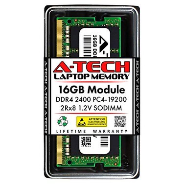 A-Tech ATech 16GB DDR4 2400 MHz SODIMM PC419200 PC42400T CL17 2Rx8 NonECC Laptop RAM Memory Module