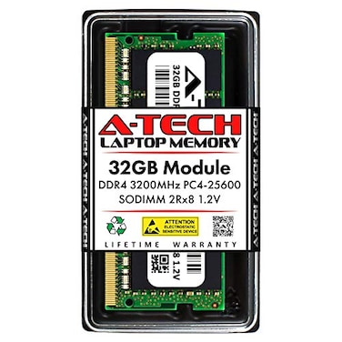 A-Tech ATech 32GB DDR4 3200 MHz SODIMM PC425600 PC43200AA CL22 2Rx8 NonECC Laptop RAM Memory Module