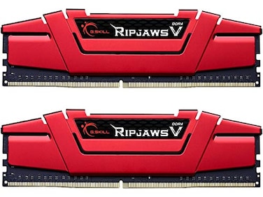 G.SKILL GSKILL RipjawsV Series DDR4 RAM 16GB 2x8GB 2400MTs CL17171739 120V Intel AMD Desktop Computer Memory UDIMM Red F42400C17D16GVR