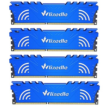 Wlizedle DDR3 RAM 32GB Kit 4x8GB 1866MHz CL13 UDIMM Desktop Memory Module PC314900 240Pin 15V 2Rx8 Dual Rank NonECC Unbuffered PC Computer RAM Stick Upgrade Blue