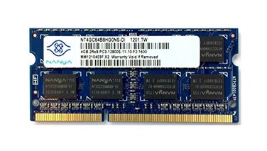 GoldenRAM NANYA NT4GC64B8HG0NSDI 4GB Notebook SODIMM DDR3 PC128001600 UNBUF 15v 2RX8 204P 512MX64 256mX8 C