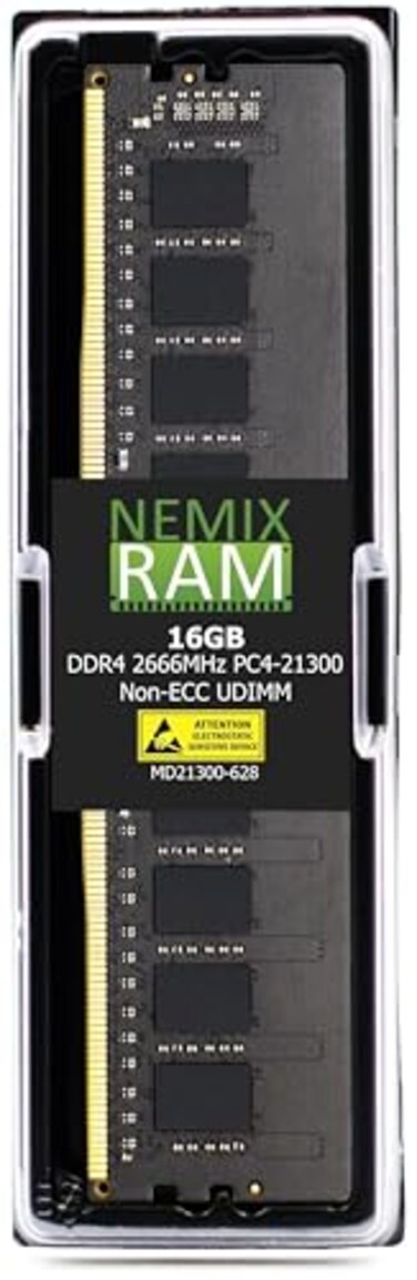 NEMIX RAM 16GB 1X16GB DDR4 2666MHz PC421300 2Rx8 12V CL19 288PIN NonECC Unbuffered UDIMM Compatible with Samsung M378A2K43DB1CTD