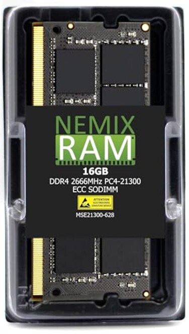 NEMIX RAM 16GB 1X16GB DDR4 2666MHz PC421300 2Rx8 12V CL19 260PIN ECC Unbuffered SODIMM Workstation NAS Memory