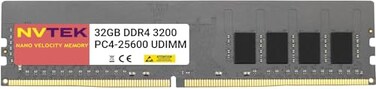 NVTEK 32GB 1X32GB DDR4 3200MHz PC425600 UDIMM 2Rx8 12V CL22 288PIN NonECC Unbuffered Desktop PC Computer Memory