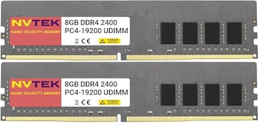 NVTEK 16GB 2X8GB DDR4 2400MHz PC419200 UDIMM 1Rx8 12V CL17 288PIN NonECC Unbuffered Desktop PC Computer Memory KIT
