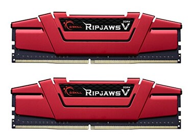 G.SKILL GSKILL RipjawsV Series DDR4 RAM XMP 8GB 2x4GB 2400MTs CL15151535 120V Intel AMD Desktop Computer Memory UDIMM Red F42400C15D8GVR