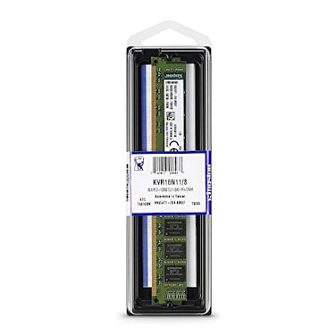 Kingston Value KVR16N118 RAM 8 GB 1600MHz DDR3 PC312800 NonECC CL11 240 Pin DIMM Motherboard Memory