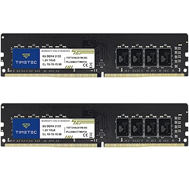 Timetec 16GB KIT 2x8GB DDR4 2133MHz PC42133P PC417000 UDIMM Desktop RAM 288Pin 12V CL15 NonECC Unbuffered DIMM Memory Module Upgrade