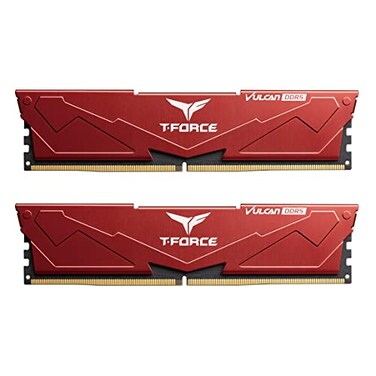 TEAMGROUP TForce Vulcan DDR5 32GB 2x16GB 6000MHz PC548000 CL38 Intel XMP 30 AMD Expo Compatible Desktop Memory Module Ram Red FLRD532G6000HC38ADC01