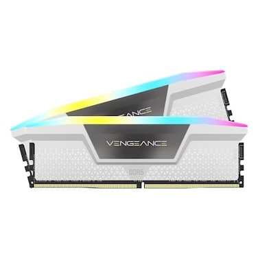 CORSAIR Vengeance RGB DDR5 RAM 32GB 2x16GB Up to 6400MHz CL364848104 135V Intel XMP 30 Desktop Computer Memory White CMH32GX5M2B6400C36W