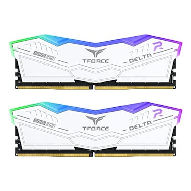 TEAMGROUP TForce Delta RGB DDR5 Ram 48GB 2x24GB 7200MHz PC557600 CL34 ADIE Desktop Memory Module Ram for 600 700 Series Chipset XMP 30 Ready White FF4D548G7200HC34ADC01