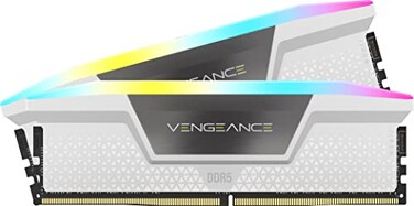 CORSAIR Vengeance RGB DDR5 RAM 32GB 2x16GB Up to 6000MHz CL36444496 135V Intel XMP 30 Desktop Computer Memory White CMH32GX5M2E6000C36W
