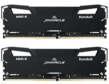 Timetec Pinnacle Konduit 32GB KIT2x16GB DDR4 3200MHz PC425600 CL16181838 XMP20 Overclocking 135V Dual Rank Compatible for AMD and Intel Desktop Gaming PC Memory Module Black