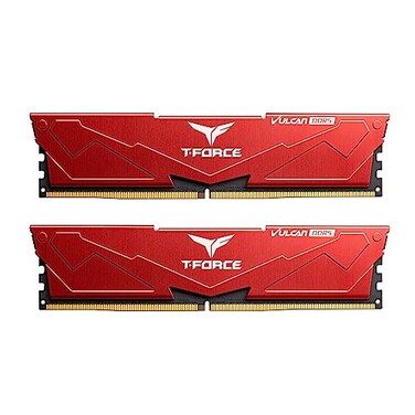 TEAMGROUP TForce Vulcan DDR5 32GB 2x16GB 6400MHz PC551200 CL32 Desktop Memory Module Ram for 600 700 Series Chipset XMP 30 Red FLRD532G6400HC32ADC01