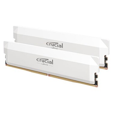 Crucial Pro DDR5 RAM 64GB Kit 2x32GB 6400MHz CL40 Overclocking Desktop Gaming Memory Intel XMP 30 AMD Expo Compatible White CP2K32G64C40U5W