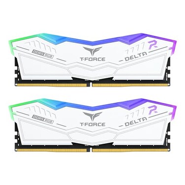 TEAMGROUP TForce Delta RGB DDR5 Ram 32GB 2x16GB 6400MHz PC551200 CL38 Desktop Memory Module Ram for 600 700 Series Chipset XMP 30 Ready White FF4D532G6400HC38JDC01