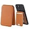 Rumwot Magnetic Wallet for iphone 13 14 15 16 17 ProPro Max Genuine Leather Compatible with Magsafe Phone Wallet with Card Holders Brown