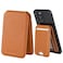 Rumwot Magnetic Wallet for iphone 13 14 15 16 17 ProPro Max Genuine Leather Compatible with Magsafe Phone Wallet with Card Holders Brown