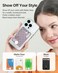 Sinjimoru for MagSafe PopUp Wallet Quick Access Magnetic Card Holder with 3000G Strong Magnet and AntiSlip Silicone Backing Compatible with iPhone 12 to 17 Series MButton Up Wallet Matte Clear