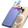 Sinjimoru Pull Eject Magnetic Wallet for iPhone Vegan Leather Magnetic Card Holder Compatible with MagSafe Wallet MPull Tab Wallet Lavender