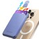 Sinjimoru Pull Eject Magnetic Wallet for iPhone Vegan Leather Magnetic Card Holder Compatible with MagSafe Wallet MPull Tab Wallet Lavender