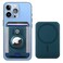 Miroddi MagSafe AirTag Holder Card Holder for iPhone 15141312 Series Leather Wallet with RFID Protection Blue