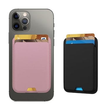 iLodn Magnetic Wallet Compatible with MagSafe for iPhone 17 16 15 14 13 12 Pro Max Air Plus Model Mag 3 Safe Card Holder Stick on Accessories for Apple Cell Phone Case BlackPink
