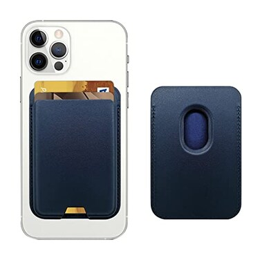 iLodn Magnetic Wallet Compatible with MagSafe for iPhone 17 16 15 14 13 12 Pro Max Air Plus Model Mag 3 Safe Card Holder Stick on Accessories for Cell Phone Case Cyaneous