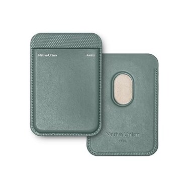 Native Union Re Classic Wallet Magnetic MagSafe Compatible Card Holder for iPhone Air 17 16 15 14 Extra Secure Ultra Slim Safely Stores 3 Cards Recycled Materials Slate Green