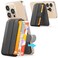 Sinjimoru Pull Eject Magnetic Wallet for iPhone Phone Wallet with Adjustable Stand Compatible with MagSafe Wallet MPull Tab Stand Black