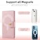 ZICISI Magnetic Wallet with 5 Card Holders Compatible with MagSafe for iPhone 17161514 Pro Max14 Pro14 Plus1312 Series with RFID ProtectedVegan LeatherPink