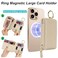 SunYoo Compatible with MagSafe WalletMagnetic Phone Wallet Card Holder for iPhone 1716 Pro Max15 plus14 Pro1312 SeriesPU Leather Zipper Pocket Adjustable StandBeige
