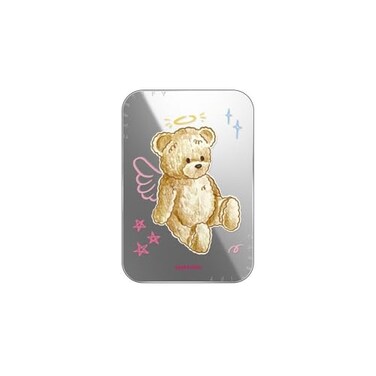 CASETiFY Snappy Card Holder Stand Compatible with Magsafe Angel Teddy Bear Silver Mirror