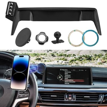 APESER Compatible with BMW X5 Screen Phone Mount 20142018X6 20152019F15F16 Cell Phone Holder for 103 Inch Touch ScreenMagnetic Cell Holder AntiShakeRotation Mobile Mount CradleBlack