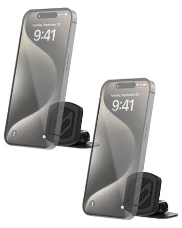 Scosche MAGKIT MagicMount Magnetic Car Phone Mount for Dashboard 360 Adjustable Magnet Head Universal Cell Phone Holder for Car Compatible with iPhone Samsung and All Devices Pack of 2