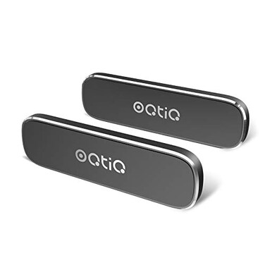 OQTIQ 2 Pack Magnetic Car Mount Phone Magnet for Car Universal Stick On Rectangle Flat Dashboard Car Phone Magnet Mount for Cell Phones and Mini Tablets Rectangle Flat with 4 Metal Plates