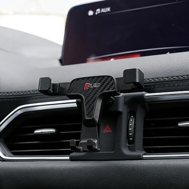 BEERTE Car Phone Holder fit for Mazda CX5 20172026 Adjustable Air Vent Car Dashboard Cell Phone Mount Carbon Fiber Pattern CX5 Gravity Phone Mount fit for Any inches Smartphone